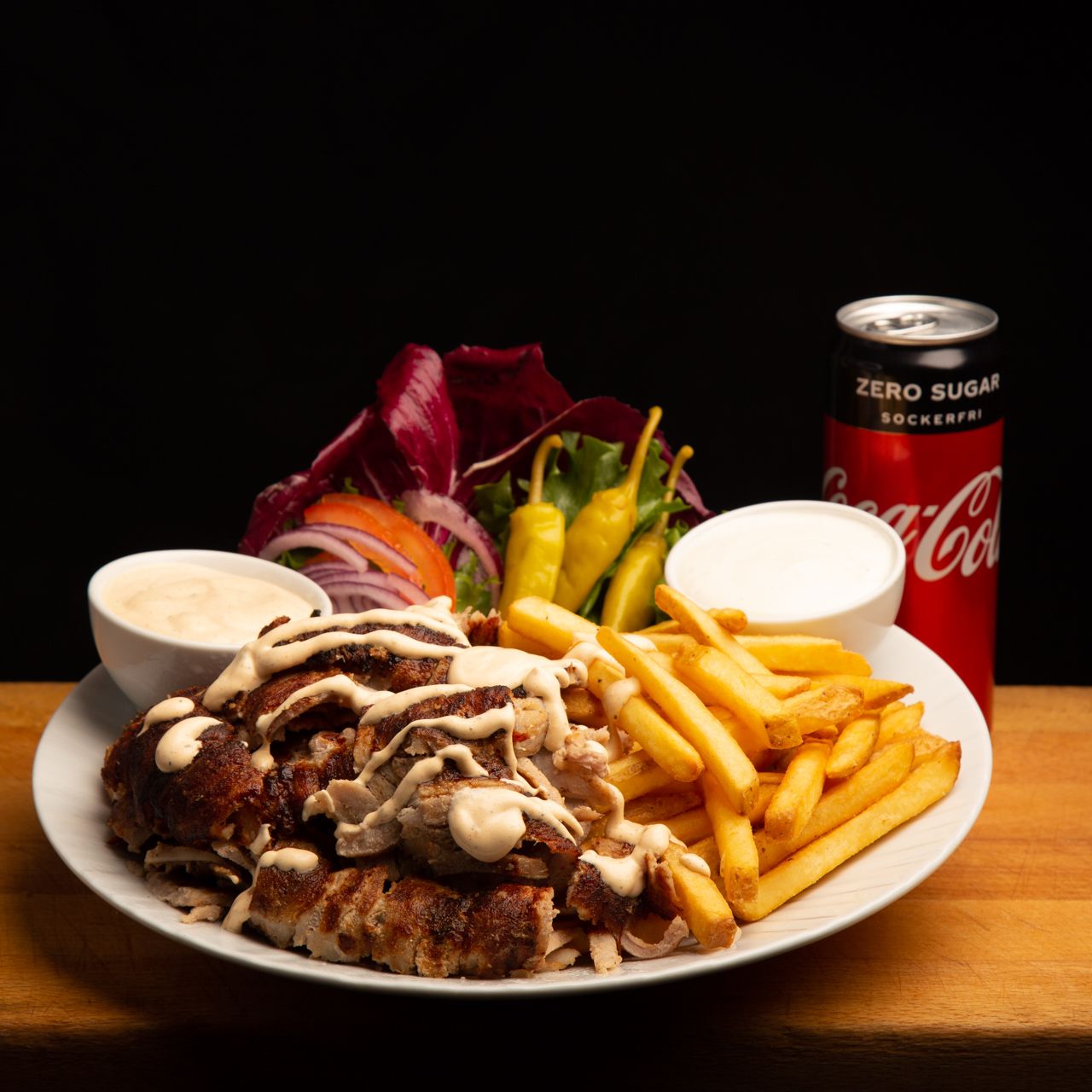 Kebabtallrik med nötkött